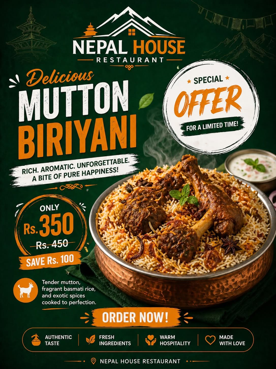 Menu Design 3 for Nepal House Restaurant
