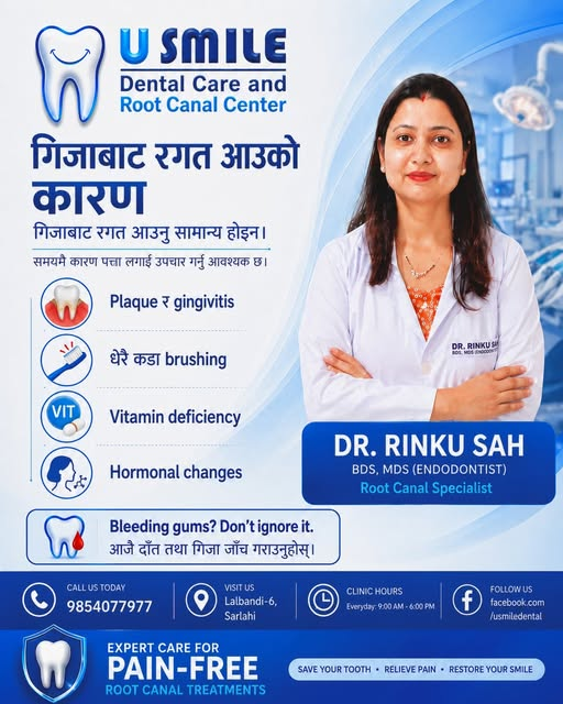 Dental Poster Nepali Text for U Smile Dental Clinic