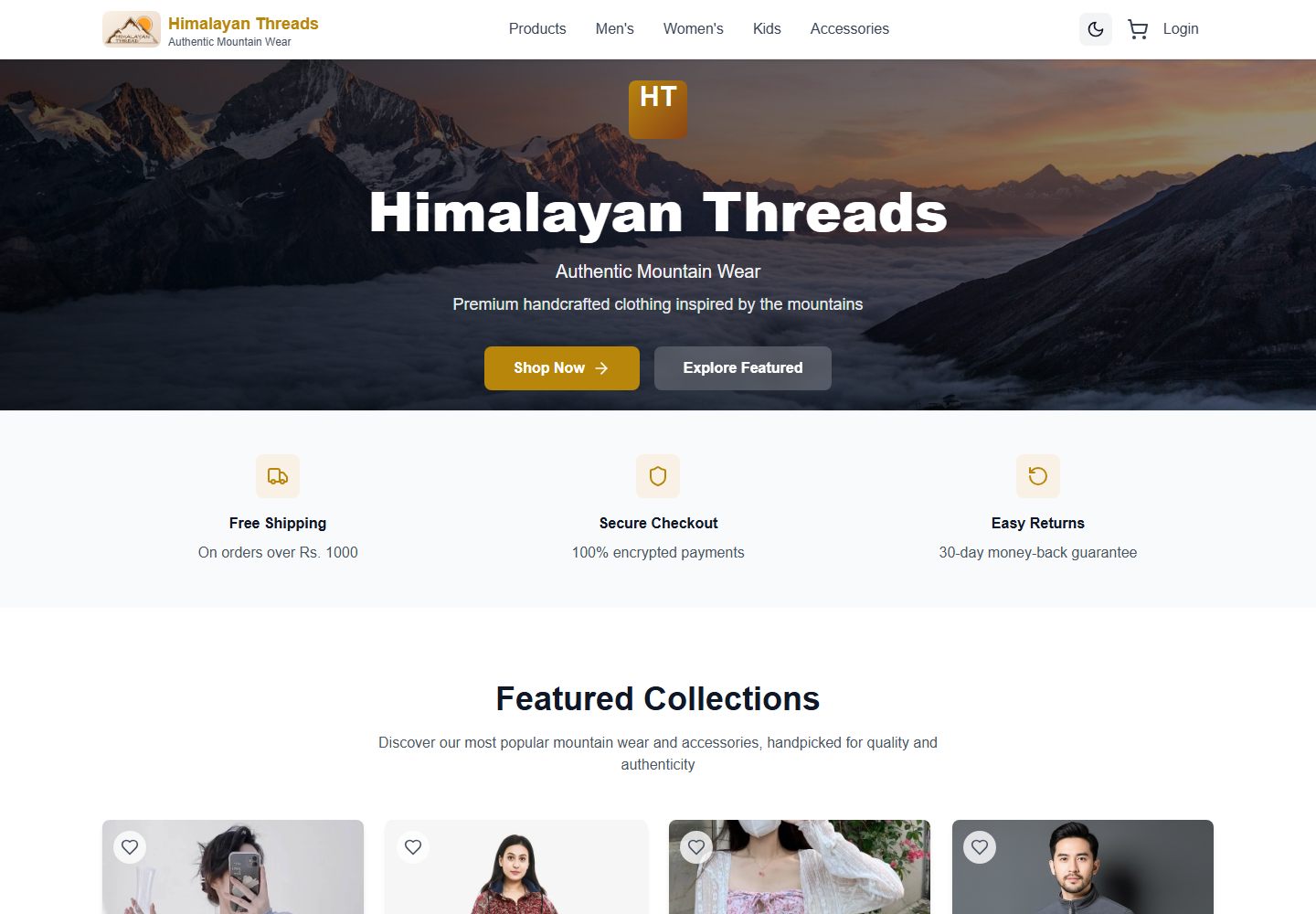 Himalayan Threads website homepage